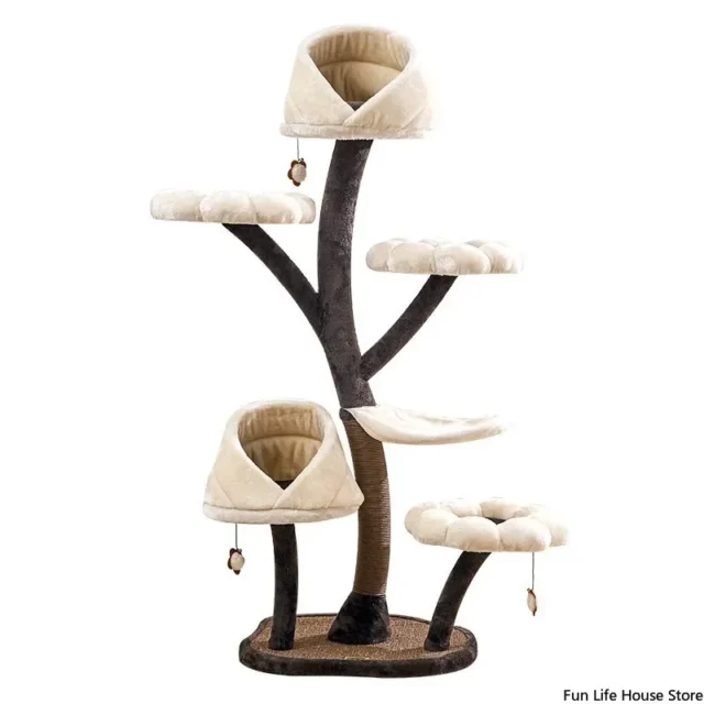 Creative Flower-shaped Climbing Frame for Medium and Large Cats, Including Cat Nest and Scratching Post, Household Pet Supplies - Image 4