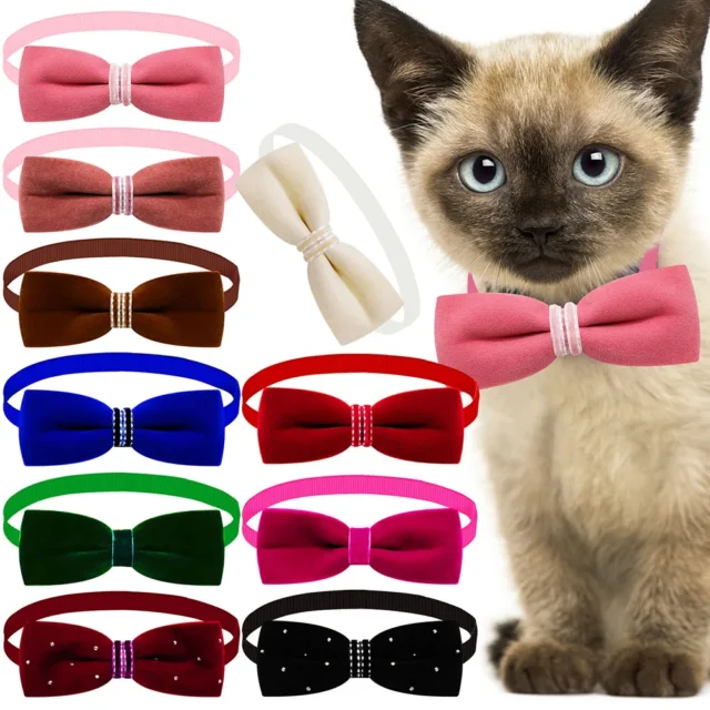 20PCS Pet Dog Bowtie Winter Puppy Bowties for Adjustable Pet Cat Dog Necktie Collar Dog Grooming Accessories Luxury Fashion