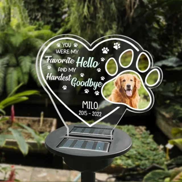 Custom 3D Lamp Pet Memorial Gifts Solar Light Base Custom Photo Night Lights Pet Dog Loss Gifts Cemetery Memorial Gifts Garden - Image 4