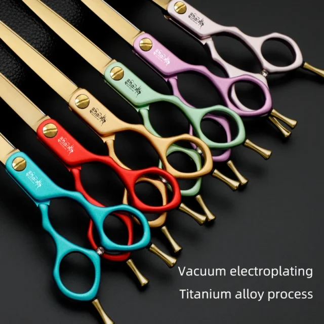 Professional pet grooming scissors 440C material dog grooming scissors Gold Blade Straight Cut Pet Shearing Tools - Image 5