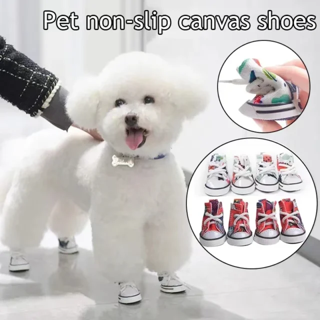 Waterproof Anti-Slip Sneakers for Small Cats and Dogs, Breathable Pet Shoes, Casual, Warm, Winter, 4Pcs - Image 2