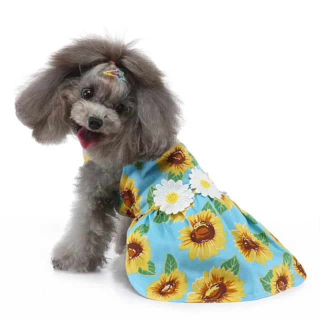 Summer Dog Dress with Cute Print, Pet Skirt Clothes for Small Dogs, Puppy and Cat Princess, Bowknot Dresses, Pet Accessories - Image 2