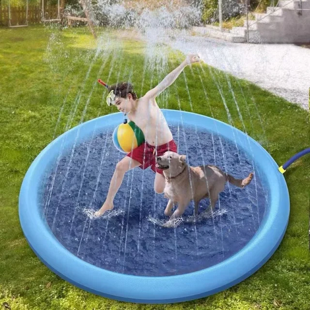 Pet Sprinkler Pad Play Cooling Mat Swimming Pool Inflatable Water Spray Pad Mat Tub 170*170cm Summer Cool Dog Bathtub for Dogs - Image 5