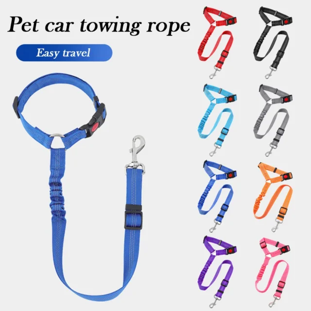 New Solid Two-in-one Dog Harness Leash Pet Car Seat Belt BackSeat Safety Belt Adjustable for Kitten Dogs Collar Pet Accessories - Image 2