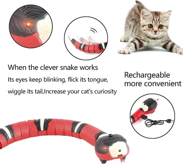 USB Rechargeable Smart Sensing Interactive Cat Toys Automatic Eletronic Snake Cat Teasering PlayKitten Toys for Cats Dogs Pet - Image 3