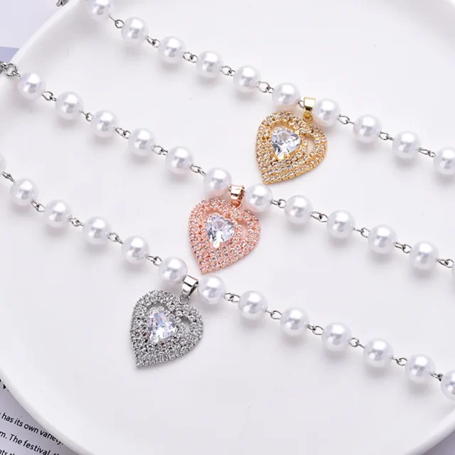 1PCS Imitation Pearl Pet Dog Necklace Puppy Heart Pendant for Dogs Adjustable Pet Cat Dog Collar Pet Puppies Accessories Luxury - Image 6