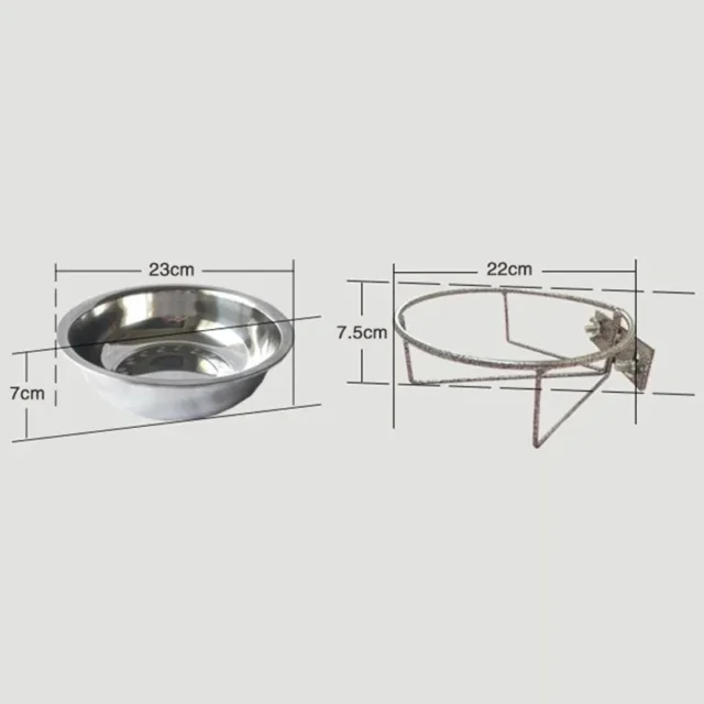 Hanging Stainless Steel Dog Bowl Wall Mounted Cat Pet Water Food Container Feeder Fixed Metal Holder Support Anti-overturn 23cm - Image 6