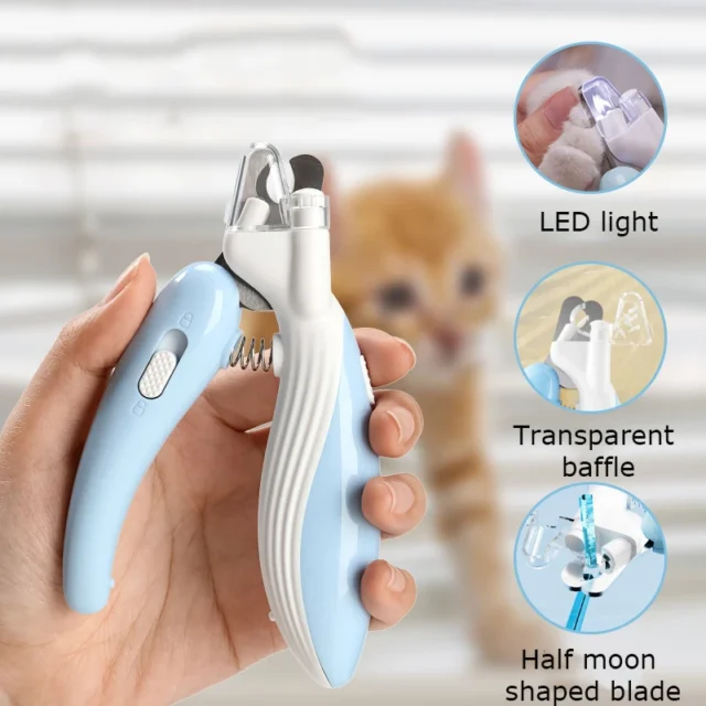 Professional Pet Nail Clippers with Led Light Pet Claw Grooming Scissors for Dogs Cats Small Animals Paw Nail Trimmer Pet Supply