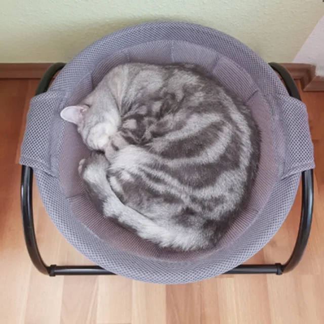 Pet Cat Hanging Bed House Round Soft Cat Hammock Luxury Cozy Rocking Chair Detachable Metal Iron Frame Cat Bed - Image 2