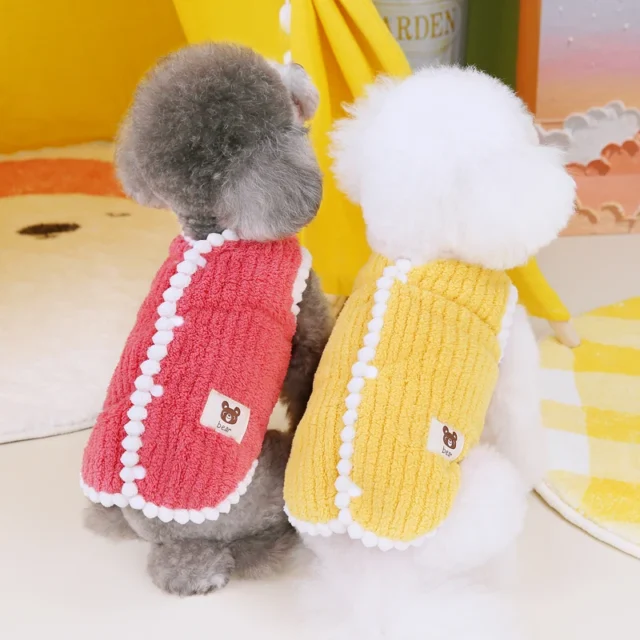 Soft Dog Cat Jacket Vest Winter Dogs Clothes Teddy Chihuahua Coat French Bulldog Apparel for Small Mid Dogs Puppy Warm Clothing - Image 2