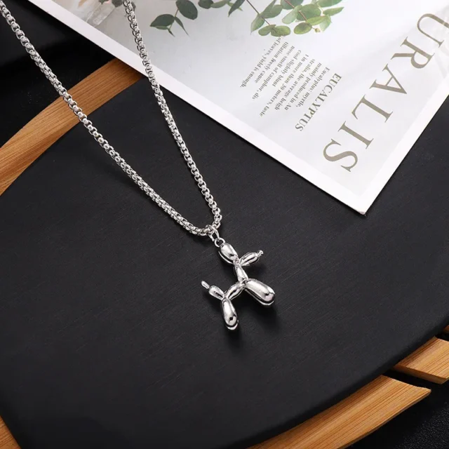 2023 Trendy Poodle Balloon Dog Animal Charm Necklace Stainless Balloon Puppy Dog Pendant Necklace for Women Girls Girlfriends - Image 4