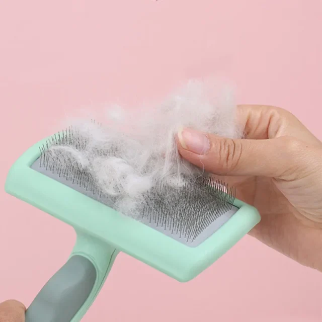 Dog Brush Stainless Steel Dogs Combs Massage Dog Grooming Brush Pet Hair Remover Cleaning Tools Soft Handle Cat Comb Brush Cat - Image 5