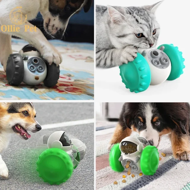 Dog Treat Toy Interactive Tumbler Robot Slow Food Feeder Puppy Cat Snack Treat Dispenser Dog Supplies for Pet Dogs IQ Training - Image 4