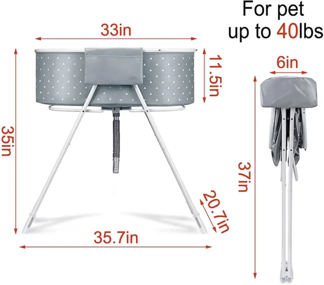 Wholesale Pet Dog Cat Washing Shower Grooming Bath Tub Basin Portable Elevated Folding Dog Bath Tub - Image 3