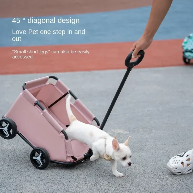 Pet Outdoor Supplies Small Pet Stroller Dog Cat Teddy Baby Stroller Outing Travel Pet Dog Car Cross-border Lightweight Folding - Image 2