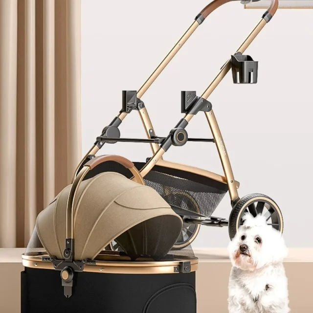 Aluminum Alloy Outdoor Pet Stroller with Wheels for Medium Dogs and Cats, Companion Animal Travel Supplies - Image 4