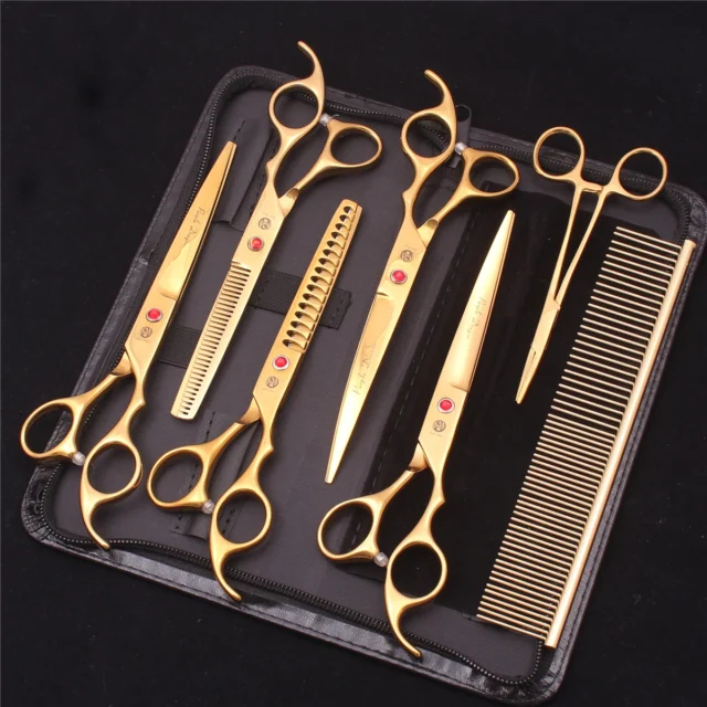 7" Professional Pet Dog Scissors Stainless Steel Thinning Cutting Shears Dogs Cats Grooming Scissors Hair Trimming Tools Z3003 - Image 3