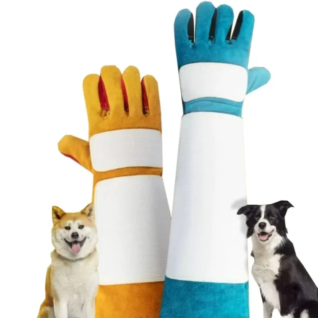 Thick Animal Handling Gloves Durable Scratch/Bite Resistant Protection Gloves Dog Training Cat Scratching Falcon Bathing Welding