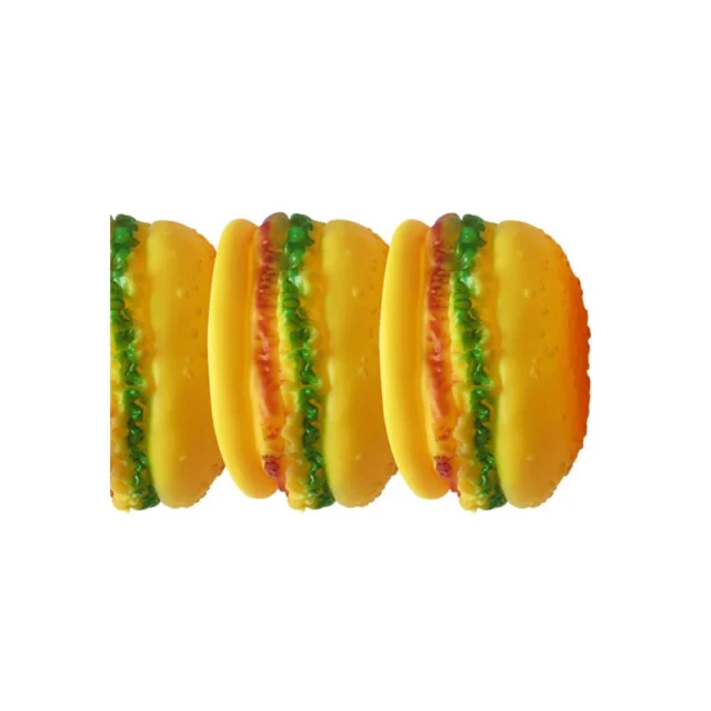 Rubber Hamburger Shaped Squeak Toy for Pet Screaming Chew Squeaky Dog Cat Toys Training Playing Toy 1Pcs - Image 4