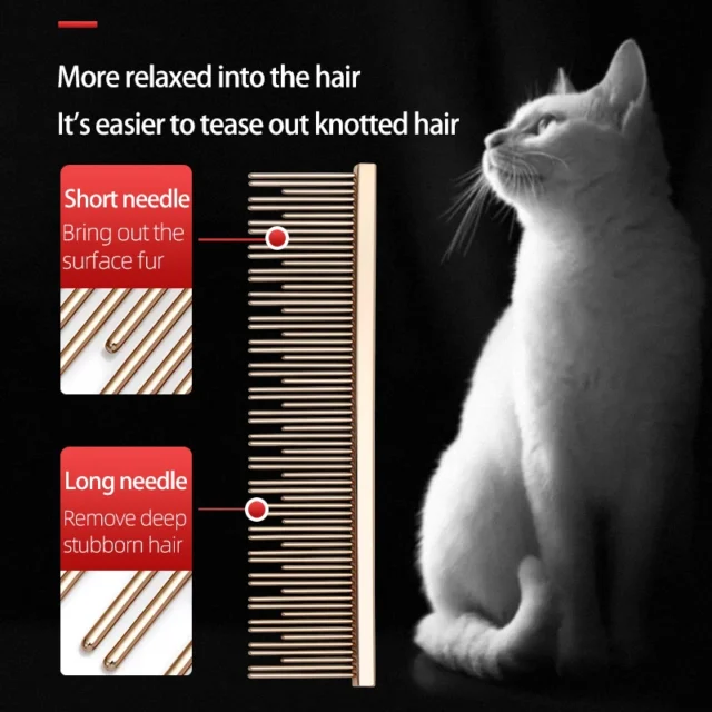 High Grade Cat Comb Suitable For Small And Medium Muppet Short Needle Cat Comb Open Knot To Float Hair S Double Tooth Row Comb - Image 6