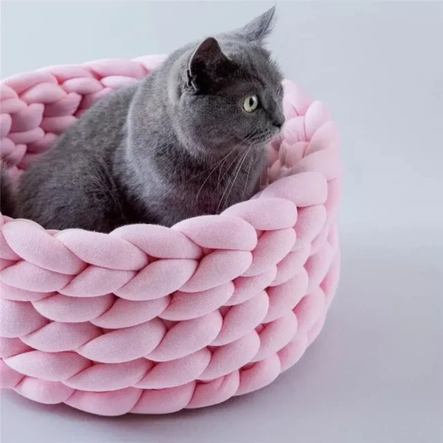 Round Fluffy Sleeping Basket Bed for Pets, Cat House Cushion, Soft Long Plush, Warm Pet Mat, Cute Kennel, Comfortable Touch - Image 5