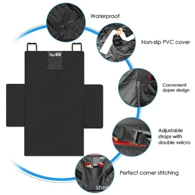 Cushioned Car Seat Cover, Dog Transport Mat, Car Seat Cover, Seat Belt Protection Mat, Hammock, Boot - Image 5