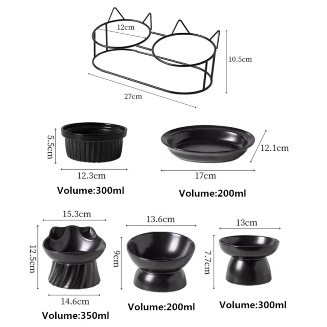 New Ceramic Pet Bowl Wooden Anti Overturning Pet Dogs Cats Food Water Feeder Multiple Styles Cat Bowl Pet Supplies Accessories - Image 6