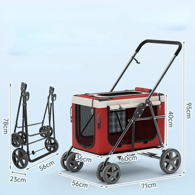 Stroller Folding Dog Large Creative Travelling Cart Carry Bag Walking/Shopping Fashion Inner Seat Stroller Dog Accessorie Travel - Image 6