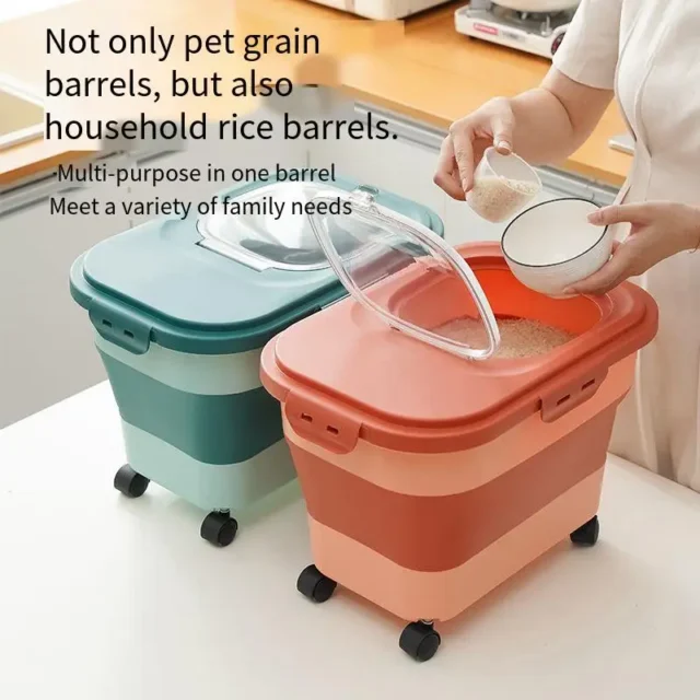 13/33LB Collapsible Cat Dog Food Storage Container Dry Cat Food Box With Lids Airtight Sealing Kitchen Grain Rice Storage Boxes - Image 5