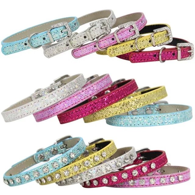 Hot Sale Super Shining Diamond Rhinestone Cat Collar Puppy Baby Dog Cat Collar Leather Strap Kitten Accessories Puppy Pet Collar - Image 2