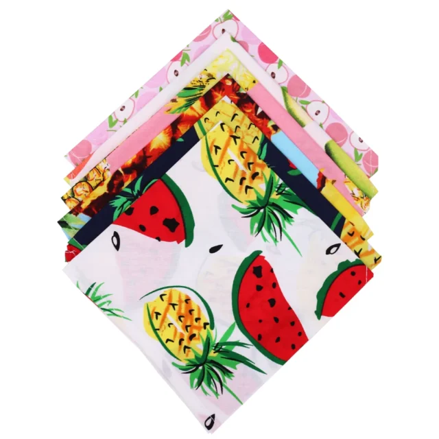 10 Pcs Summer Cotton Bandanas For Dog Fruit Printing Triangle Adjustable Bandanas Scarf Pet Dog Cat Grooming Accessories - Image 4