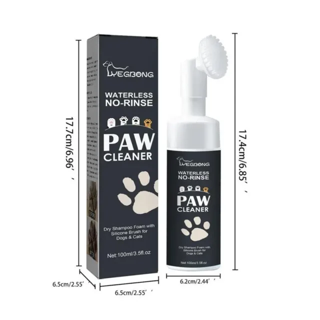 Paw Cleaner Foam Dog Claw Cleaner Cat Paw Cleaner Waterless Pet Shampoo With Dog Brush For Rinse-free Cat Paw Deep Cleanser - Image 6