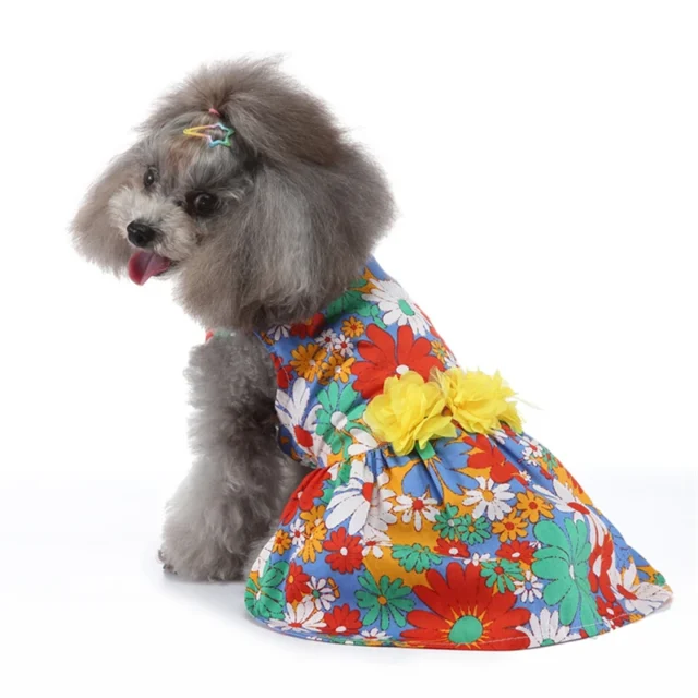 Summer Dog Dress with Cute Print, Pet Skirt Clothes for Small Dogs, Puppy and Cat Princess, Bowknot Dresses, Pet Accessories - Image 5