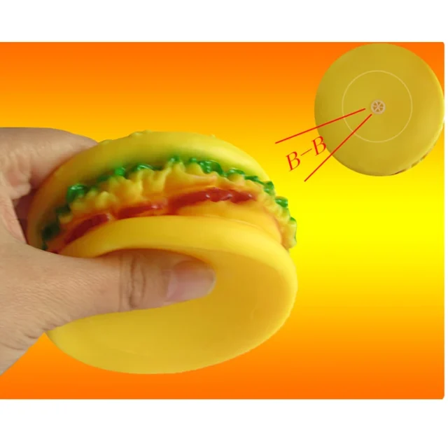 Rubber Hamburger Shaped Squeak Toy for Pet Screaming Chew Squeaky Dog Cat Toys Training Playing Toy 1Pcs