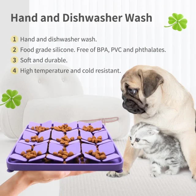 Benepaw Eco-friendly Silicone Puzzle Dog Bowl Washable Anti-slip Suction Cups Pet Slow Feeder Mat For Cats Puppy Slow Feeding - Image 5