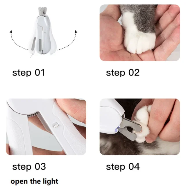 Pet Nail Clipper Scissors Pet Dog Cat Nail Toe Claw Clippers Scissor LED Light Anti-cutting Bloodline Nail Trimmer for Animals - Image 5