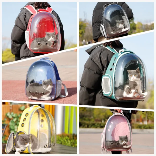 Cat Bag Breathable Portable Cat Bag Travel Portable Cat Transport Backpack Travel Backpack And DogTransparent Space Pet Backpac - Image 6