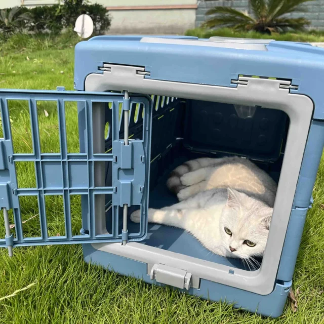 Pet Supplies Car Portable Cat Cage Portable Foldable Flight Case Breathable Kennel For Outing Pet Check-in Box - Image 5