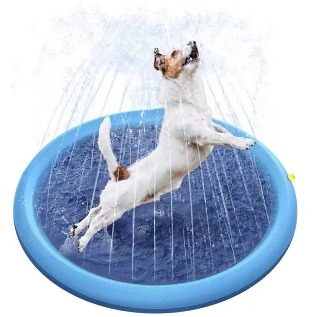 Pet Sprinkler Pad Play Cooling Mat Swimming Pool Inflatable Water Spray Pad Mat Tub 170*170cm Summer Cool Dog Bathtub for Dogs