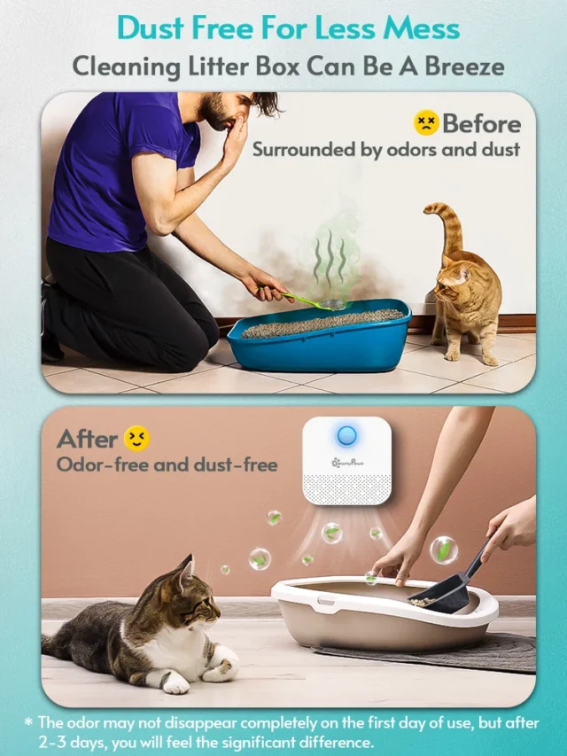 DownyPaws 4000mAh Smart Cat Odor Purifier For Cat Litter Box Deodorizer Pet Toilet Air Purifier Dog Cat Litter Deodorant - Image 2