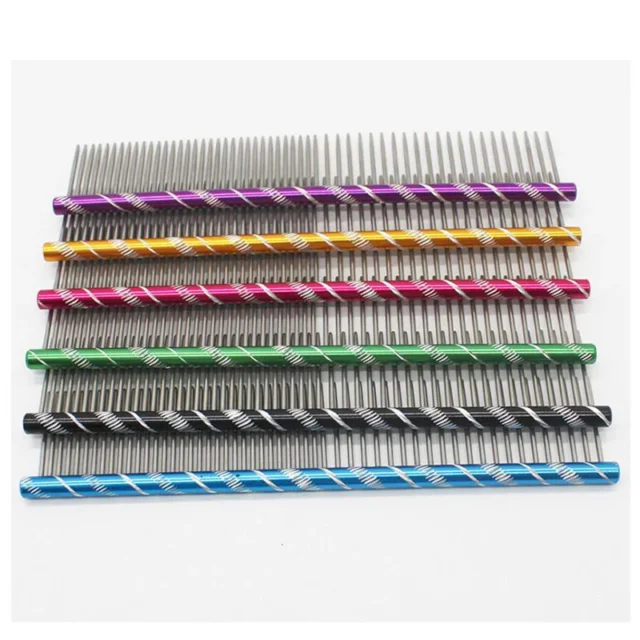 10pcs/lot 19cm/16cm Pet Dog Comb Bright Multi-Colored Stripe Grooming Comb For Shaggy Cat Dogs Barber Grooming Tool - Image 5