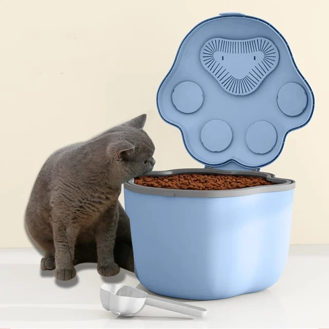 Pet Food Storage Container Moisture-proof Cat Dry Food Storage Bucket Plastic Storage Box for Storaging Pet Snacks - Image 3