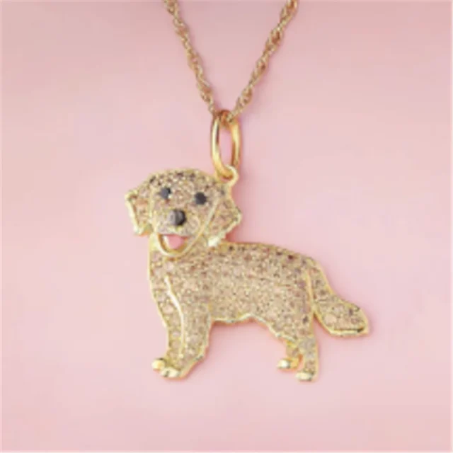 Exquisite and Cute Golden Retriever Pendant Necklace for Women Elegant Pet Puppy Jewelry Animal Accessories Gift for Dog Lovers - Image 2