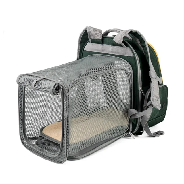 Cat Carrier Backpack Expandable Mesh Breathable Foldable Pet Travel Bags for Small Dogs Cats Rabbits - Image 2