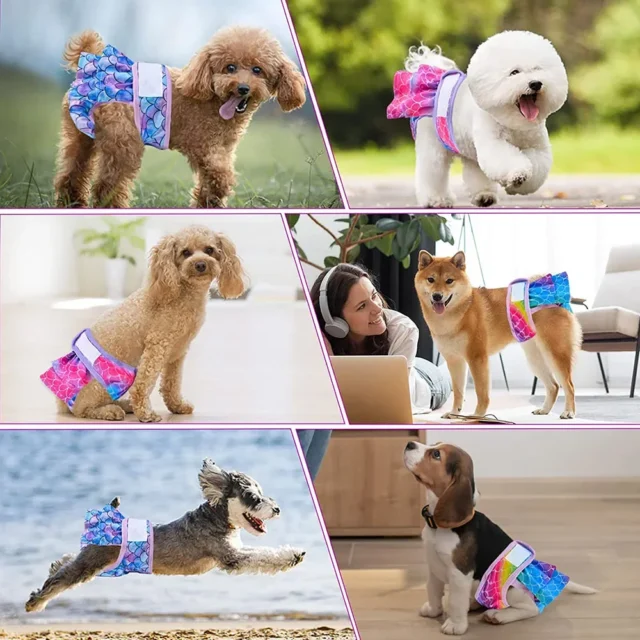 Reusable Dog Diapers Female Easy to Put No Leak Dog Diapers for Heat Cycle Diapers for Dogs Female High Absorbent Puppy Diapers - Image 5