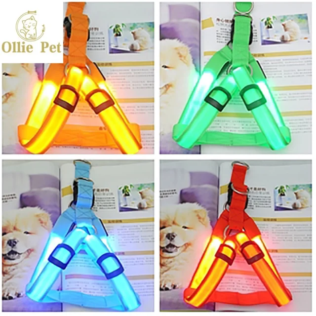 Dogs Leash Harness Led Adjustable Puppy Flashing Harness Usb Rechargeable Anti-Lost/Car Accident Light Night Safe Luminous - Image 2