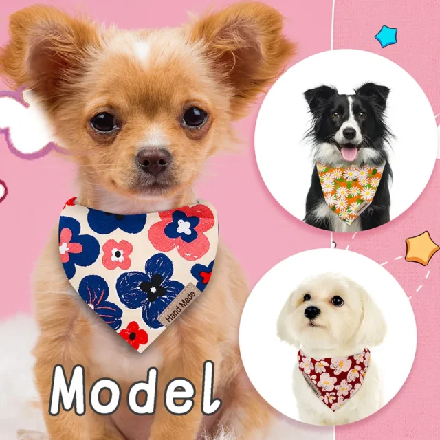 10/20pcs Pet Dog Saliva Towel Pet Bibs Puppy Cat Neck Scarf Bandanas Adjustable Dogs Triangle Neckerchief Pet Accessories - Image 3