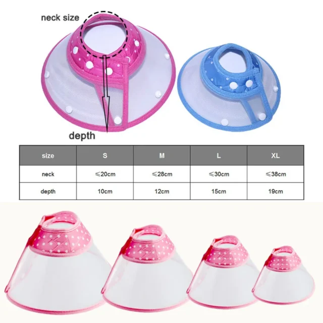 Pet Recovery Dog Cones Cat Cones After Surgery Adjustable Breathable Dog Cone Collar Soft Plastic Puppy Elizabethan E-Collar - Image 6