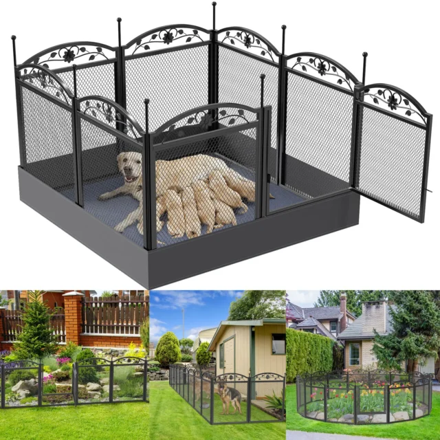 Dog Playpen Fence Detachable Play Pen Exercise Puppy Kennel Cage Dogs Supplies Dog Fences 8 Panels with Waterproof Fertility Pad - Image 2