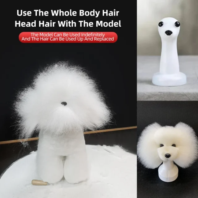 Pet simulation hair only beauty fake Beautician practice dog standard poodle whole body fake hair Must be used with skeleton - Image 5